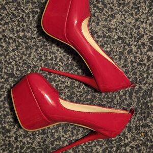 SHEIN Bold Red Stiletto Heels